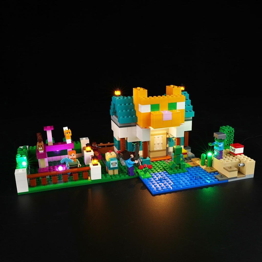Rorliny LED Light Kit for Lego Minecraft The Crafting Box 4.0 21249 Building Set Creative Lighting kit Compatible with Lego 21249 (Lights Only No Lego Set)